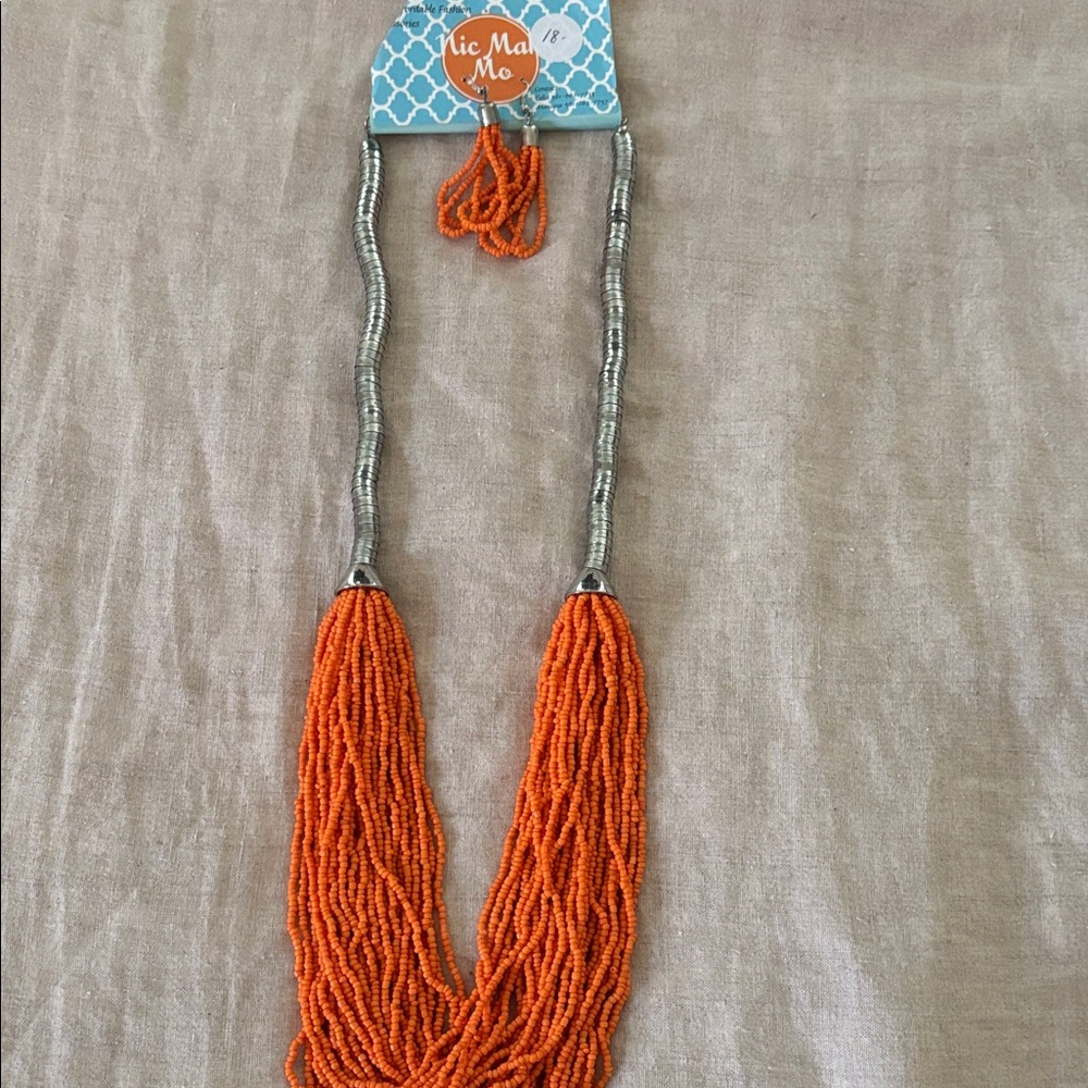 Orange Beaded Necklace